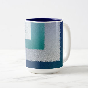Taza Bicolor gris verde azulado azul ex pastel