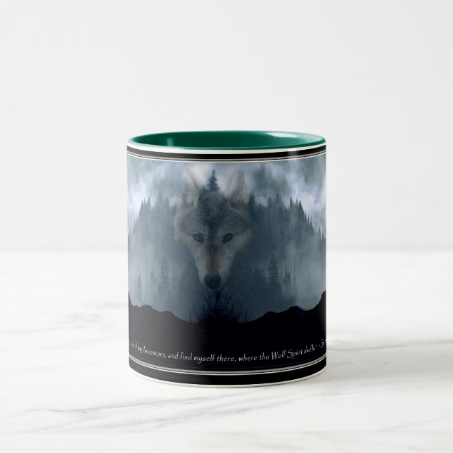 Taza Bicolor Gris Wolf y Misty Mountain Coffee Mug (Centro)