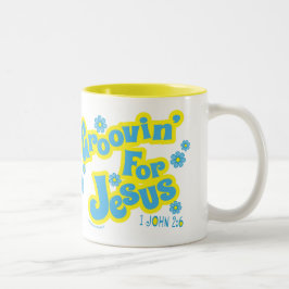 Taza Bicolor Groovin' Para Jesús Estilo Retro Cristiano