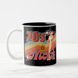 Taza Bicolor Groovy Mom Retro Vintage Funky de 70