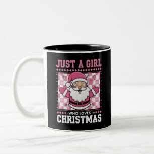 Taza Bicolor Groovy, sólo un Chica que ama a los Navidades Navi