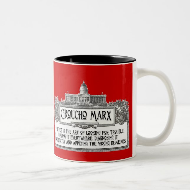 Taza Bicolor Groucho Marx en política (Derecha)