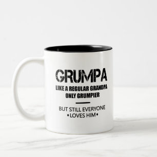 Taza Bicolor Grumpa Como Un Abuelo Regular Sólo Padre Grumpista