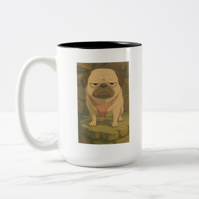 Taza Bicolor Grumpy Pug Mug (Izquierda)