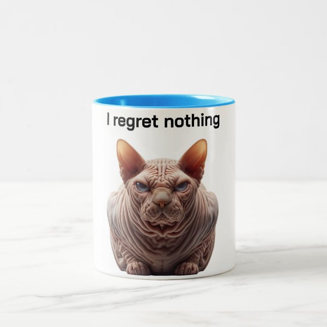 Taza Bicolor Grumpy Sphynx Cat Coffee Mug (Centro)
