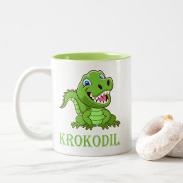 Taza Bicolor grüne Krokodil