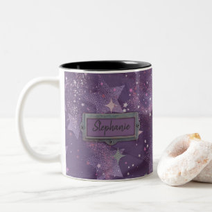 Taza Bicolor Grunge de las estrellas retro de los años 90