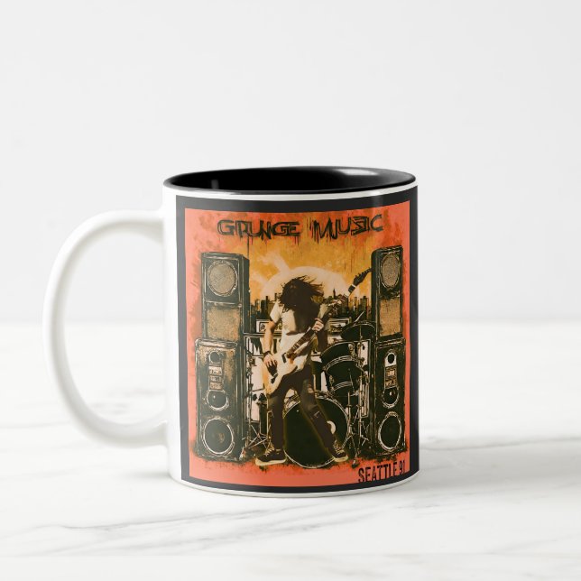 Taza Bicolor Grunge Music Seattle 1991 (Izquierda)