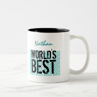 Taza Bicolor Grunge negro de la mejor aguamarina de Boss del