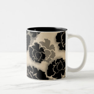 Taza Bicolor Grungy Floral Decadence Mug, Marfil Beige