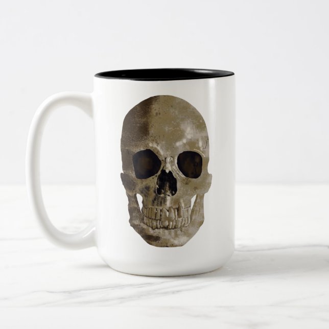 Taza Bicolor Grungy Skull Halloween (Izquierda)