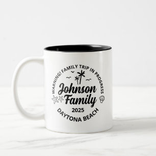 Taza Bicolor Grupo de vacaciones de la familia personalizado