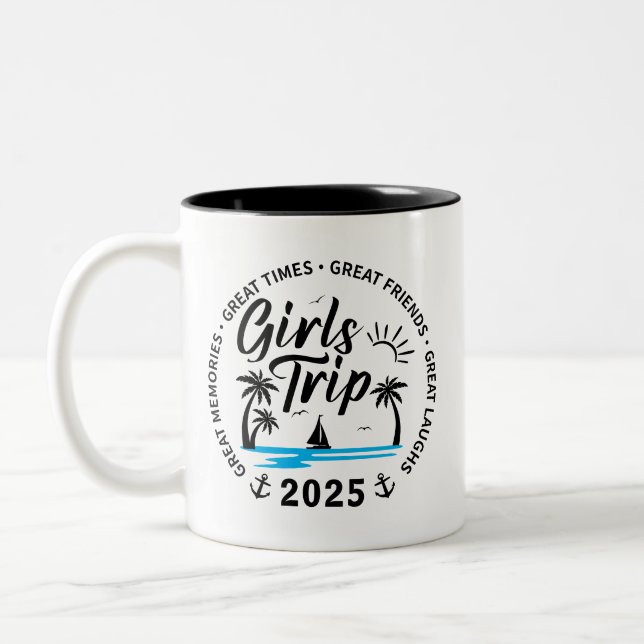 Taza Bicolor Grupo de Viaje de Chicas personalizados coincidien (Izquierda)