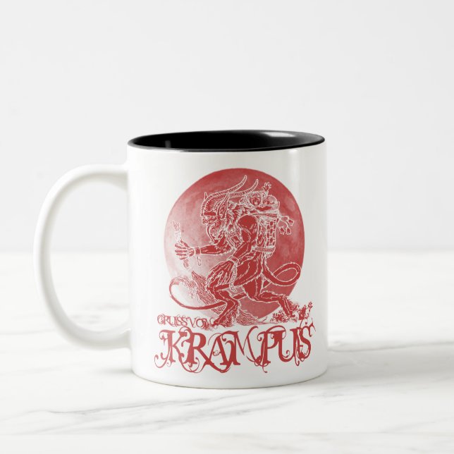 Taza Bicolor Gruss vom krampus Feliz Navidad y Navidad (Izquierda)