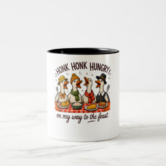 Taza Bicolor ¡Gua Gua Hambriento! Diseño de Acción de Gracias d