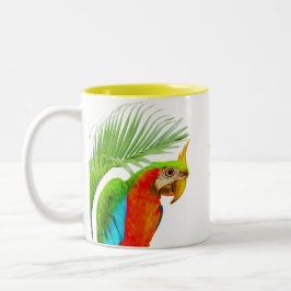 Taza Bicolor Guacamayo y hojas de palma