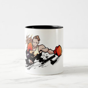 Taza Bicolor Guante de boxeo de la mujer que lleva
