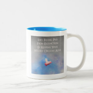 Taza Bicolor Guardar los cerdos voladores