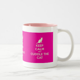 Taza Bicolor Guarde la calma y abrace el gato