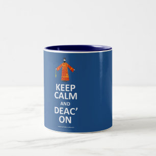 Taza Bicolor Guarde la calma y Deac'on