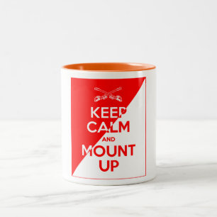 Taza Bicolor Guarde la calma y monte para arriba