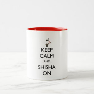 Taza Bicolor Guarde la calma y Shisha encendido
