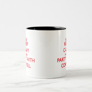 Taza Bicolor Guarde la calma y vaya de fiesta con Cowell