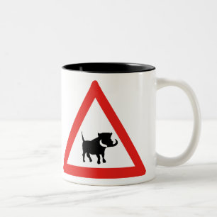 Taza Bicolor Guárdese de Warthogs, señal de tráfico, Suráfr