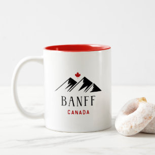 Taza Bicolor Guay Banff Canada Mountains Maple Leaf color claro
