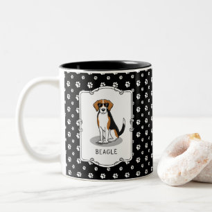 Taza Bicolor Guay Beagle con gafas de sol (tricolor 3) Gracioso