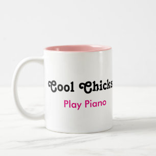 Taza Bicolor Guay Chicks juega al piano
