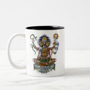 Taza Bicolor Guerrero azteca chamán