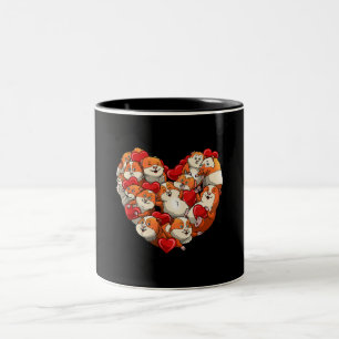 Taza Bicolor Guinea Cerdo Heart Gracioso Día de San Valentín Re