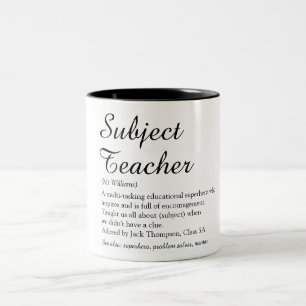 Taza Bicolor Guión de definición de apreciación del profesor Mo