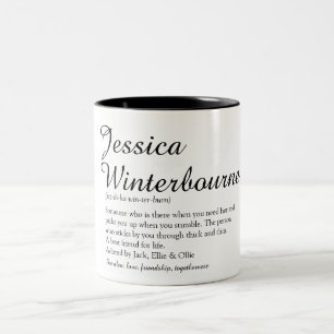 Taza Bicolor Guión de Moda de definición de nombre BFF de mejor