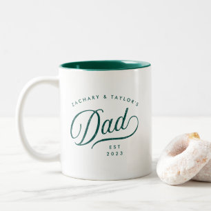 Taza Bicolor Guión moderno papá Mug Personalizado del Día del P