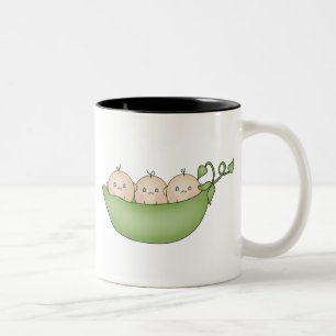 Taza Bicolor Guisantes del trío en una vaina