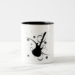Taza Bicolor Guitar Coffee Mug