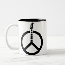 Taza Bicolor Guitar Peace Sign
