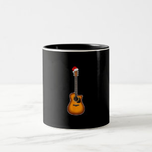 Taza Bicolor Guitar Santa Hat Navidades Decoraciones Pajama