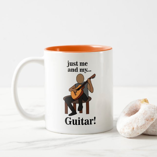 Taza Bicolor Guitarist Playing Guitar  (Con donut)