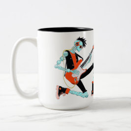 Taza Bicolor Guitarista Robot
