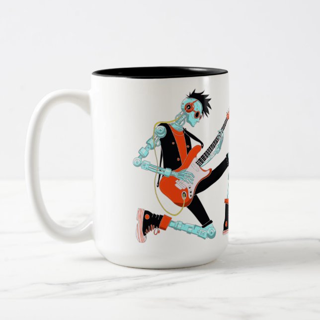 Taza Bicolor Guitarista Robot (Izquierda)