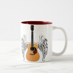 Taza Bicolor guitarra acústica alada