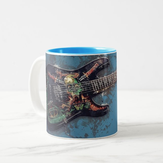 Taza Bicolor Guitarra de rock (Anverso izquierdo)