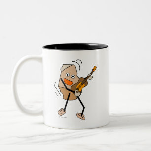 Taza Bicolor Guitarra de Rock