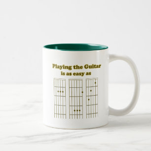 Taza Bicolor Guitarra tan fácil como ABC