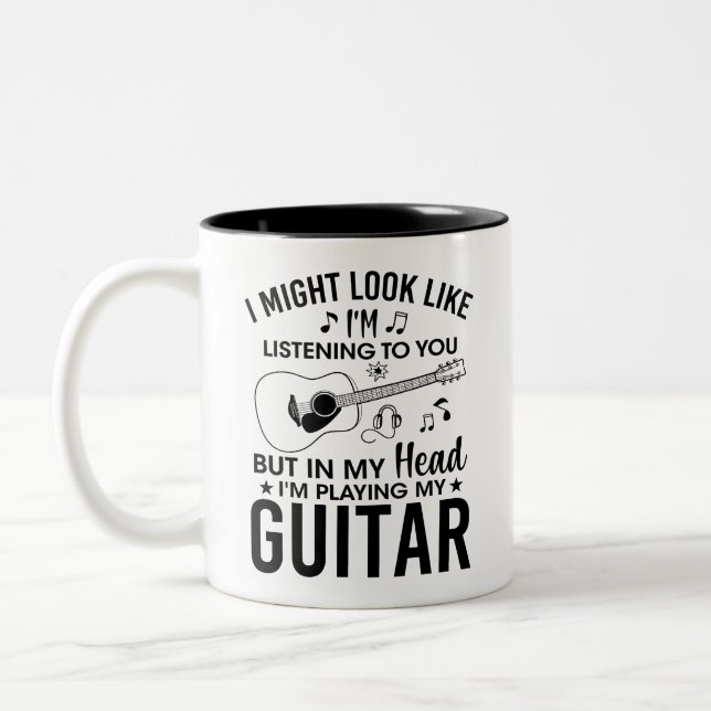 Taza Bicolor guitarrista gracioso, entusiasta de la guitarra (Izquierda)
