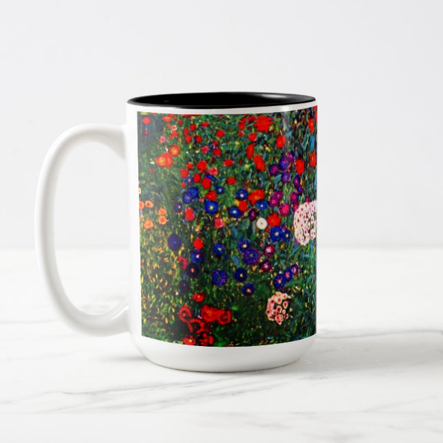 Taza Bicolor Gustav Klimt Flower Garden (Izquierda)