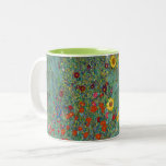 Taza Bicolor Gustav Klimt - Jardín de campo con girasoles<br><div class="desc">Jardín de campo con girasoles / Jardín de granja con girasoles - Gustav Klimt en 1905-1906</div>
